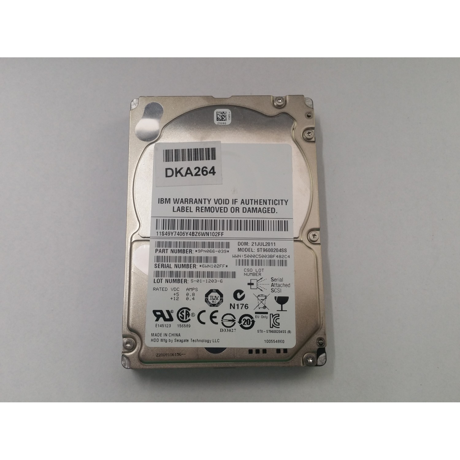 Hard disk server ca nou Seagate Savvio ST9600204SS ST600MM0006 9PN066-039 600GB 10000 RPM 10K SAS 6Gb/s Hardisk-uri Server